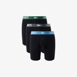 Lot de 3 Boxers Longs Homme Lacoste Polyamide Noir/Vert-Lauze/Turquin | DM'Sports