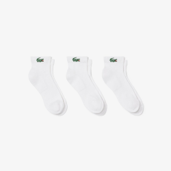 Lot de 3 Paires de Chaussettes Basses Lacoste Blanc