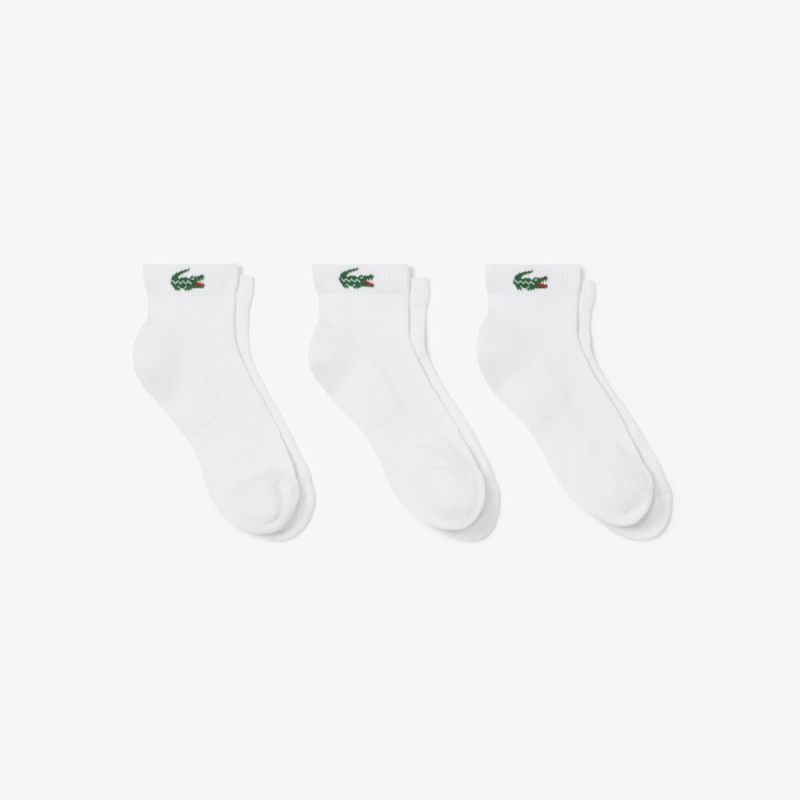 Lot de 3 Paires de Chaussettes Basses Lacoste Blanc