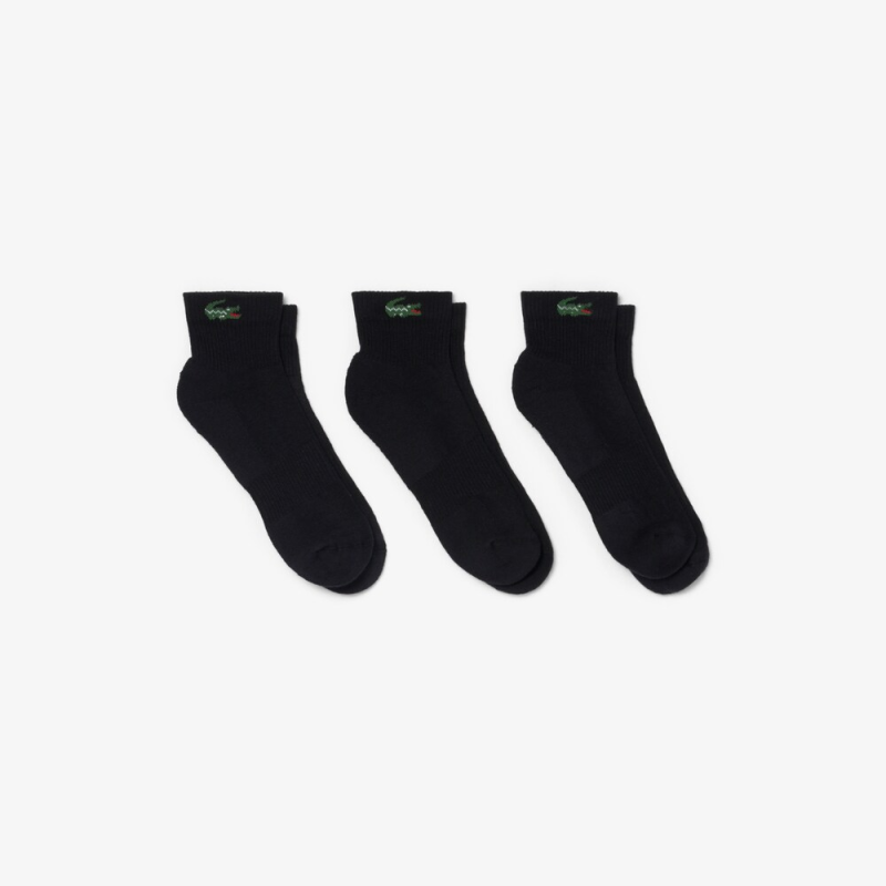 Lot de 3 Paires de Chaussettes Basses Lacoste Noir