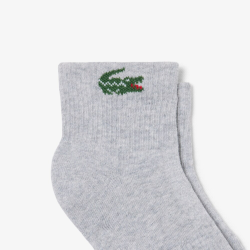 Lot de 3 Paires de Chaussettes de Sport Mi-Hautes Lacoste Blanc/Argent Chiné/Noir | DM'Sports