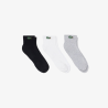 Lot de 3 Paires de Chaussettes de Sport Mi-Hautes Lacoste Blanc/Argent Chiné/Noir
