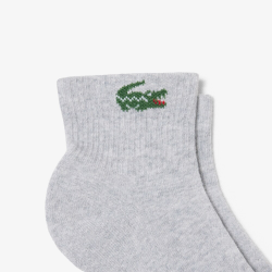 Lot de 6 Paires de Chaussettes de Sport Mi-Hautes Lacoste Blanc/Argent Chiné/Noir | DM'Sports