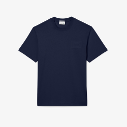 T-shirt Unisexe Lacoste en Coton Embossé Marine | DM'Sports