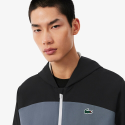 Veste Sport Lacoste à Capuche Patisson Urbain Noir Novak Djokovic Off Court | DM'Sports