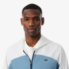 Veste Sport Lacoste à Capuche Marine Aral Blanc Novak Djokovic Off Court | DM'Sports