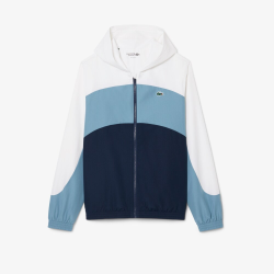 Veste Sport Lacoste à Capuche Marine Aral Blanc Novak Djokovic Off Court | DM'Sports