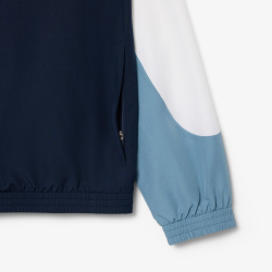 Veste Sport Lacoste à Capuche Marine Aral Blanc Novak Djokovic Off Court | DM'Sports