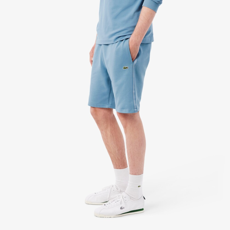 Short Lacoste Molleton Bandes Rayées Aral Homme