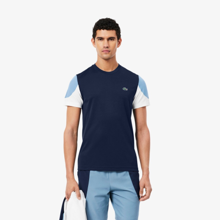 T-shirt Homme Lacoste Off Court Imprimé Dos Marine/Aral/Blanc