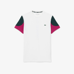 T-shirt Homme Lacoste Sport Imprimé Dos Tennis Performance Off Court Farine/Sinople-Rubine | DM'Sports