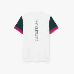 T-shirt Homme Lacoste Sport Imprimé Dos Tennis Performance Off Court Farine/Sinople-Rubine | DM'Sports