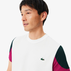 T-shirt Homme Lacoste Sport Imprimé Dos Tennis Performance Off Court Farine/Sinople-Rubine | DM'Sports