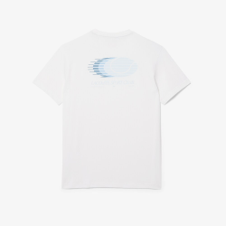 T-shirt Homme Lacoste Sport Imprimé Dos Blanc/Ruisseau | DM'Sports