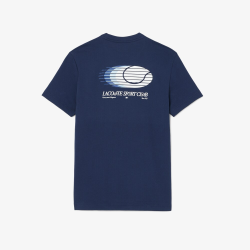 T-shirt Homme Lacoste Sport Imprimé Dos Marine/Blanc | DM'Sports