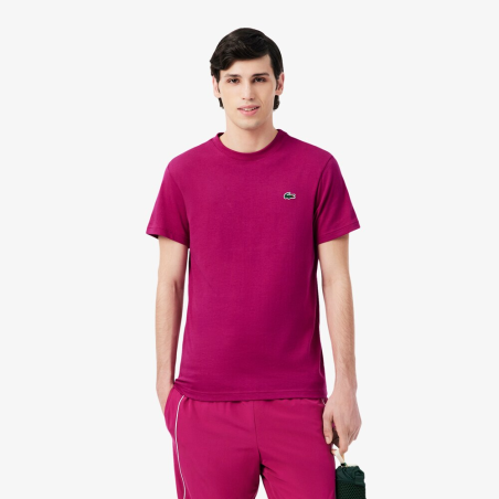 T-shirt Homme Lacoste Sport Imprimé Dos Rubine/Blanc | DM'Sports
