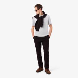 T-shirt Unisexe Lacoste en Coton Embossé Gris Clair