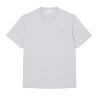 T-shirt Unisexe Lacoste en Coton Embossé Gris Clair