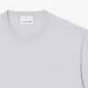 T-shirt Unisexe Lacoste en Coton Embossé Gris Clair