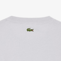 T-shirt Unisexe Lacoste en Coton Embossé Gris Clair