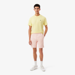 Short Homme Lacoste en molleton gratté de coton biologique Rose Clair