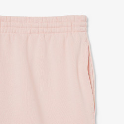 Short Homme Lacoste en molleton gratté de coton biologique Rose Clair