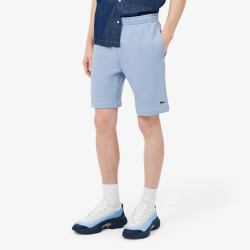 Short Homme Lacoste en molleton gratté de coton biologique Bleu Clair