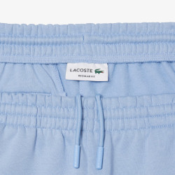 Short Homme Lacoste en molleton gratté de coton biologique Bleu Clair
