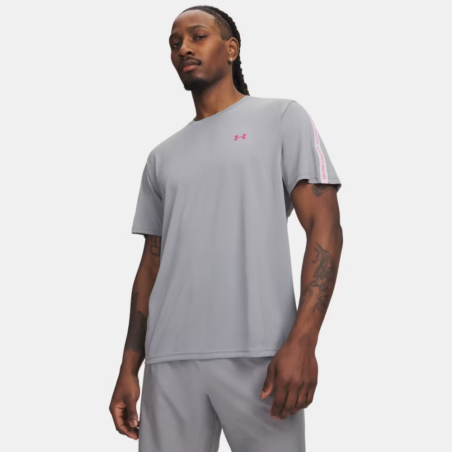 T-shirt à Manches Courtes Homme Under Armour Tech™ Taping Acier Gris Halo Rose