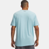 T-shirt à Manches Courtes Homme Under Armour Blend Logo Bleu Opale Rouge Anthem | DM'Sports