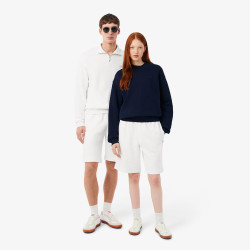 Short relaxed fit LACOSTE en molleton Blanc