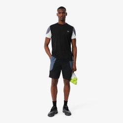 Short Sport color-block déperlant LACOSTE noir et gris