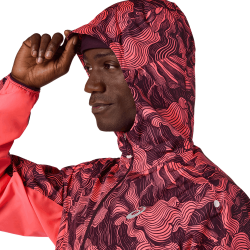 Veste ASICS FUJITRAIL Packable – Imperméable, Coupe-Vent et Ultra Légère Blazing Coral/Dark Aubergine