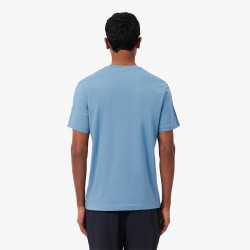 T-shirt Lacoste en coton jersey épais avec bande siglée Bleu