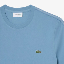 T-shirt Lacoste en coton jersey épais avec bande siglée Bleu