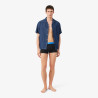 Lot de 3 boxers courts Lacoste – Noir et Bleu – Coton Stretch & Ceinture Siglée