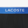 Lot de 3 boxers courts Lacoste – Noir et Bleu – Coton Stretch & Ceinture Siglée