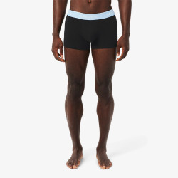 Lot de 3 boxers courts Lacoste – Noir et Bleu – Coton Stretch & Ceinture Siglée