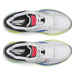 Baskets SAUCONY PROGRID OMNI 9 - Chaussures Unisexes Stables et Confortables Blanc et Jaunes