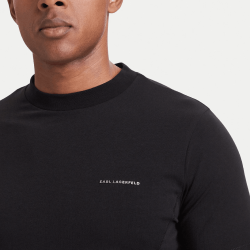 T-shirt KARL LAGERFELD Homme – Coupe Régulière en Coton Stretch-Noir