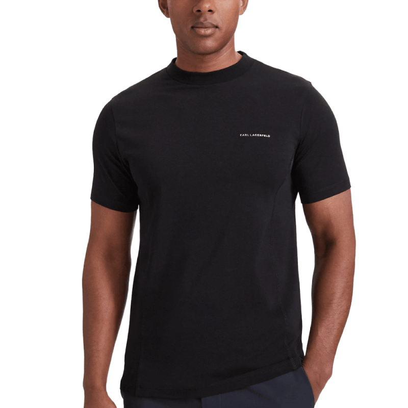 T-shirt KARL LAGERFELD Homme – Coupe Régulière en Coton Stretch-Noir