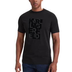 T-shirt KARL LAGERFELD Homme – Coupe Régulière en Coton Stretch-Noir