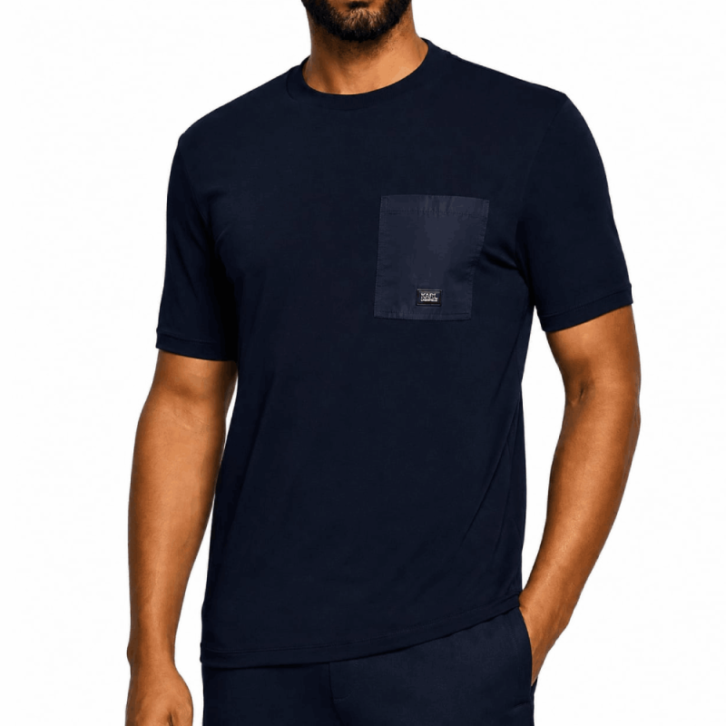 T-shirt KARL LAGERFELD Homme – Slim Fit en Coton Stretch-Bleu marine